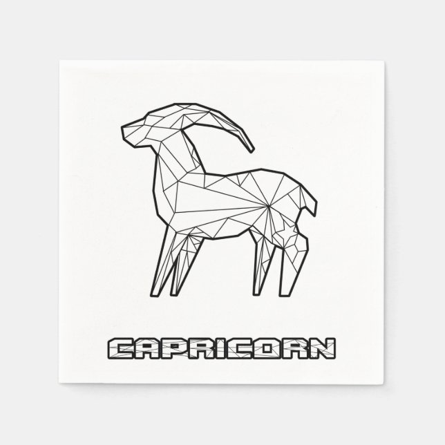 Capricorn Zodiac Sign Napkin (Front)