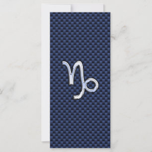 Capricorn Zodiac Sign navy blue carbon fibre style