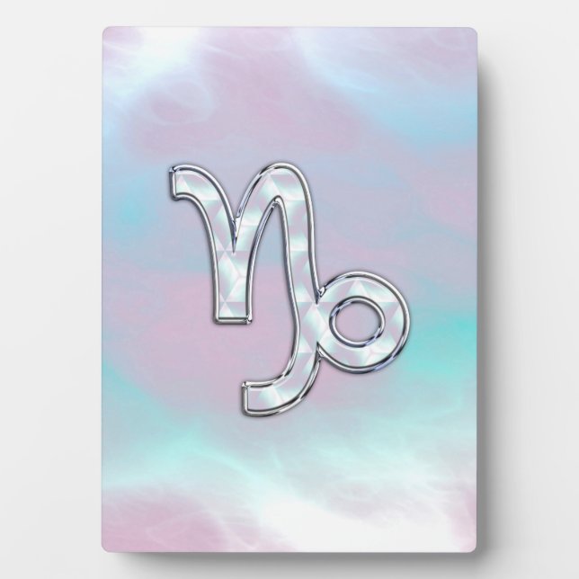 Capricorn Zodiac Sign on Mother of Pearl Style Plaque (Front)