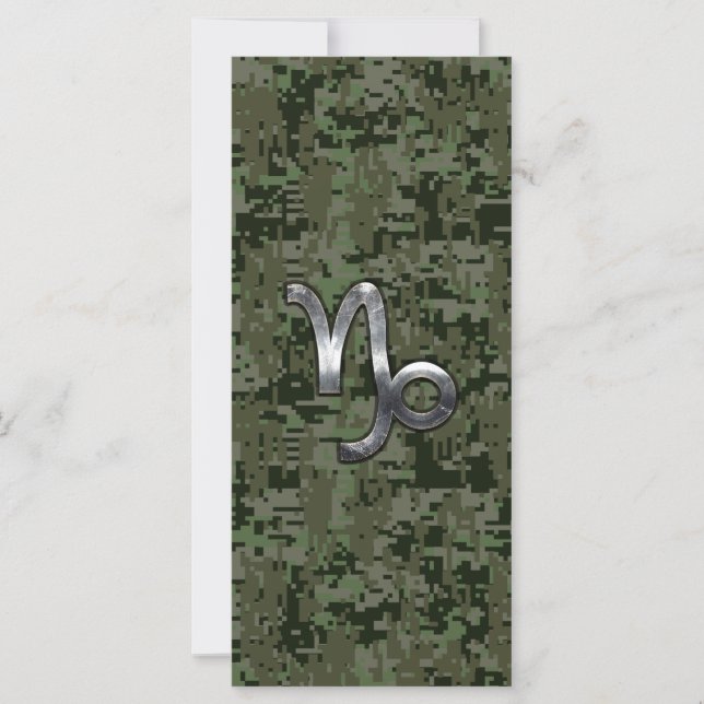 Capricorn Zodiac Sign on olive green digital camo (Front)