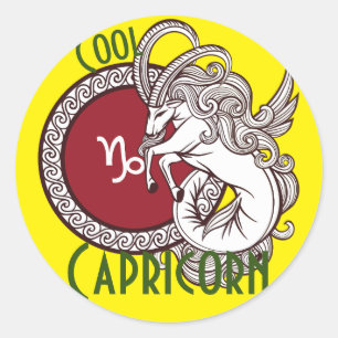 Capricorn zodiac sign personalised classic round sticker