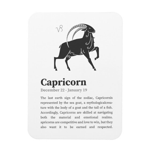 Capricorn Zodiac Sign poster Magnet (Vertical)