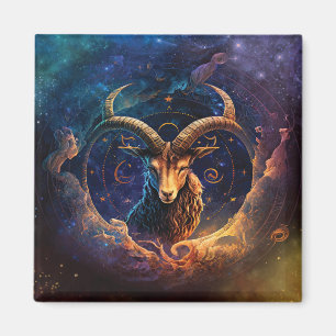 Capricorn Zodiac Sign Watercolor Design Magnet