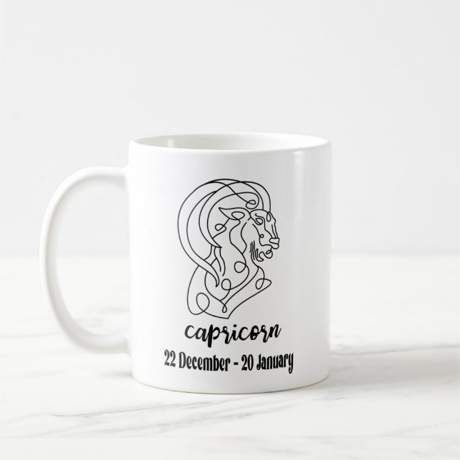 Capricorn, Zodiac Signs Coffee Mug (Left)
