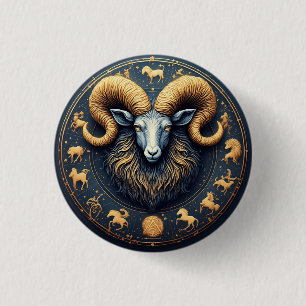 Capricorn Zodiac Symbol 3 Cm Round Badge