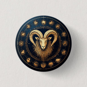 Capricorn Zodiac Symbol 3 Cm Round Badge