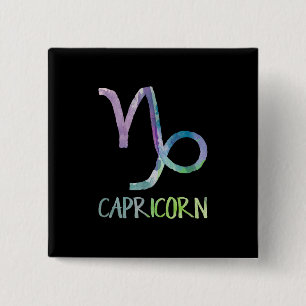 Capricorn Zodiac Symbol Astrology Sea Goat Gift 15 Cm Square Badge
