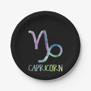 Capricorn Zodiac Symbol Astrology Sea Goat Gift Paper Plate