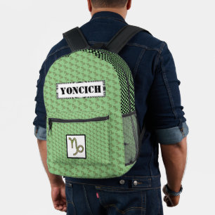 Capricorn Zodiac Symbol Element by Kenneth Yoncich Printed Backpack