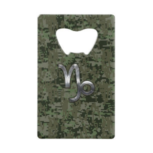 Capricorn Zodiac Symbol Green Digital Camouflage