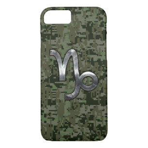 Capricorn Zodiac Symbol Green Digital Camouflage Case-Mate iPhone Case