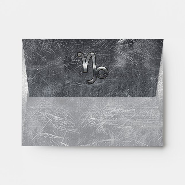 Capricorn Zodiac Symbol Grunge Distressed Style Envelope (Back (Top Flap))