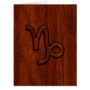 Capricorn Zodiac Symbol in Mahogany Brown