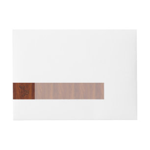 Capricorn Zodiac Symbol in Mahogany Style print Wraparound Address Label