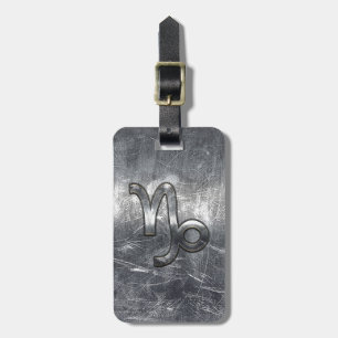 Capricorn Zodiac Symbol Industrial Style Luggage Tag