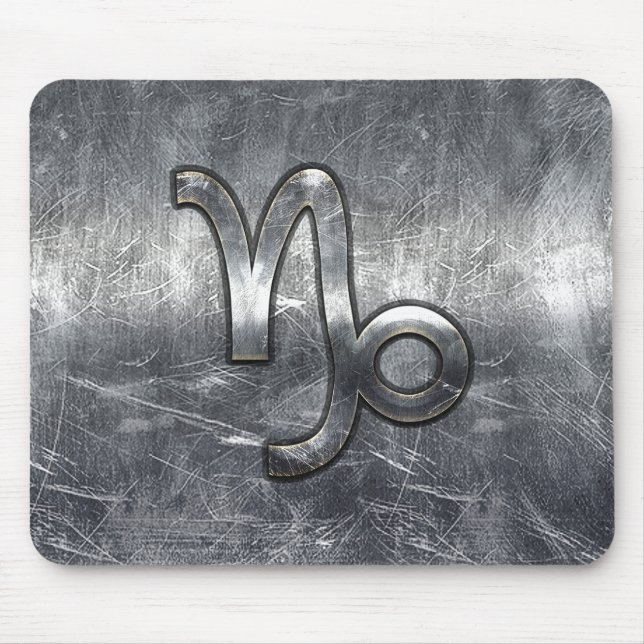 Capricorn Zodiac Symbol Industrial Style Mouse Pad (Front)