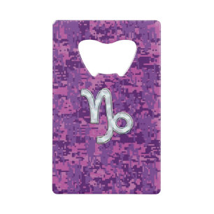 Capricorn Zodiac Symbol on Fuchsia Digital Camo