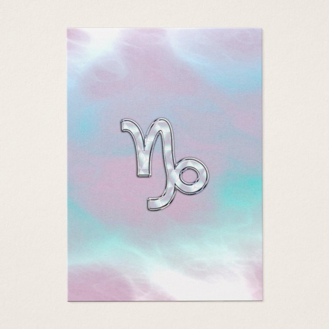 Capricorn Zodiac Symbol on Mother of Pearl Nacre (Front)