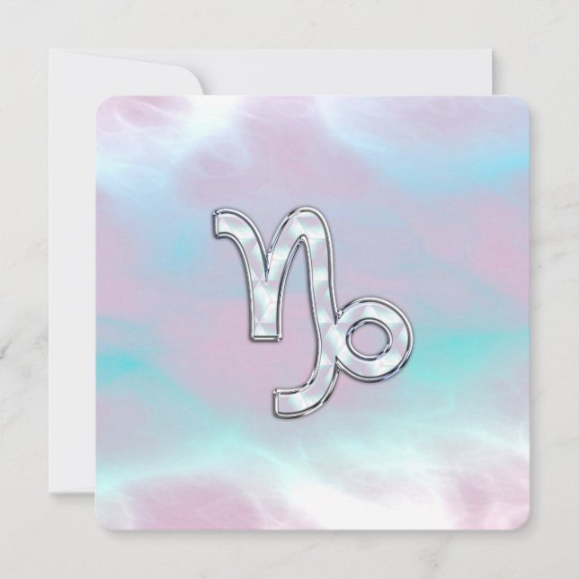 Capricorn Zodiac Symbol on Mother of Pearl Nacre (Front)
