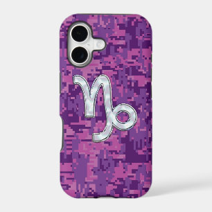 Capricorn Zodiac Symbol on Pink Camouflage