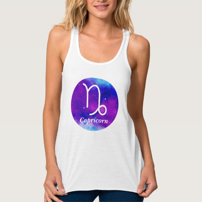 Capricorn Zodiac Symbol Space Nebula Singlet (Front)
