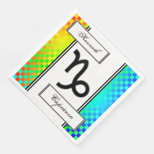 Capricorn Zodiac Symbol Standard by K Yoncich Napkin