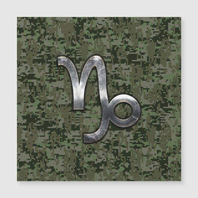 Capricorn Zodiac Symbol Woodland Camouflage (Front)
