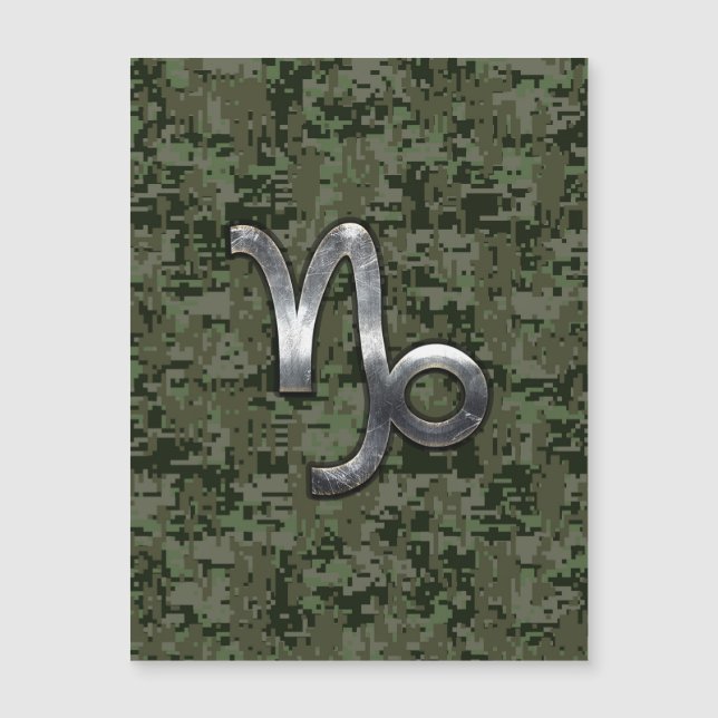 Capricorn Zodiac Symbol Woodland Camouflage (Front)