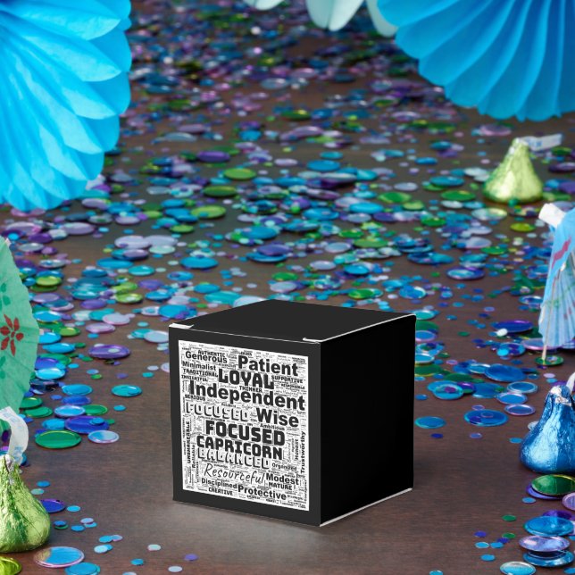 Capricorn Zodiac Word Cloud Inspiration Favour Box (Party)