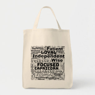 Capricorn Zodiac Word Cloud Inspiration Tote Bag 