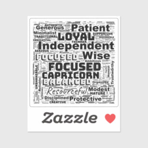 Capricorn Zodiac Word Cloud Inspiration Vinyl