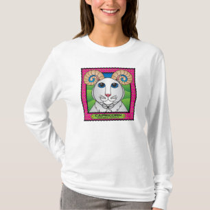 Capricorn Zodicat Poster Women's Long Sleeve Shirt