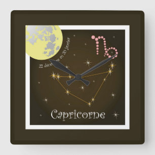 Capricorne 22 décembre au 20 janvier square wall clock
