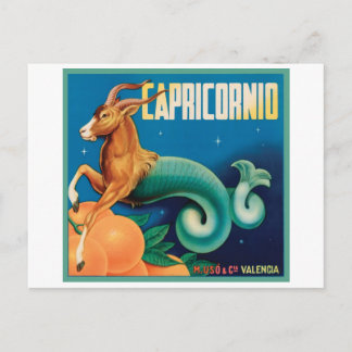 Capricornio Vintage Crate Label Postcard