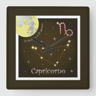 Capricorno 22 dicembre al 20 gennaio square wall clock