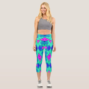 Capris, A multicolor geometric pattern design Capri Leggings