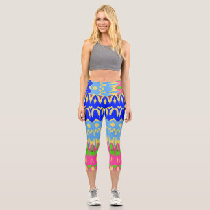 Capris, A multicolor trendy fabric pattern design Capri Leggings