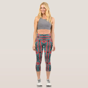 Capris, A multicolor trendy fabric pattern design Capri Leggings