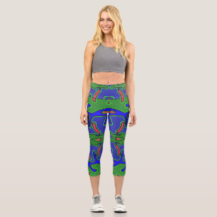 Capris, A multicolor trendy fabric pattern design Capri Leggings