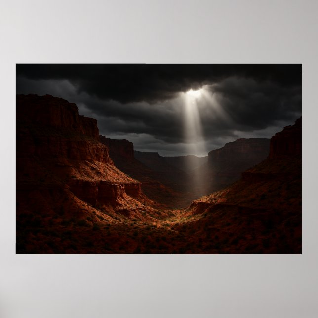 Caprock Canyons Poster - Dramatic Sunbeam Print (Front)