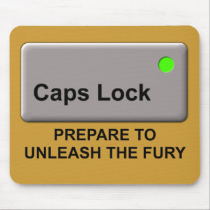 Caps Lock Fury Funny Mousepad Mouse Pad Humour