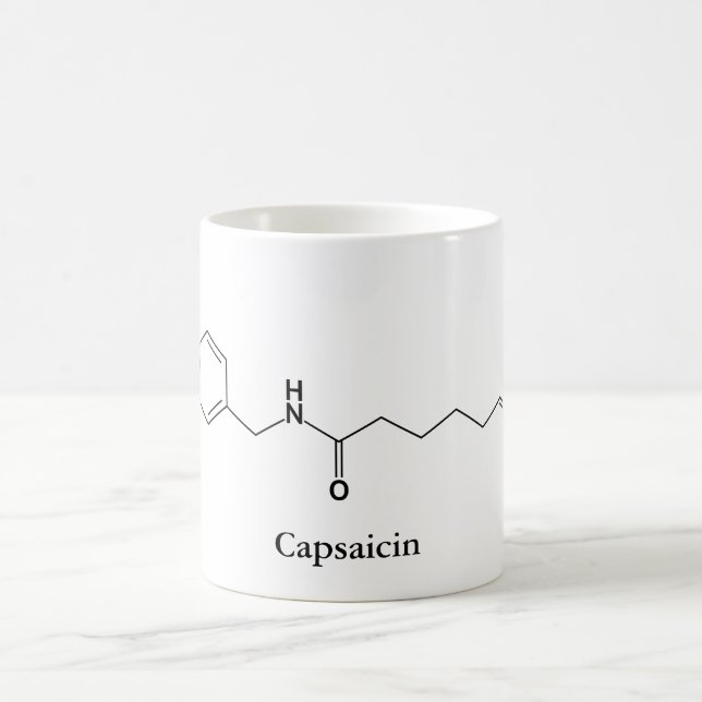 Capsaicin Molecule Chemistry Spicy Food Lovers Coffee Mug (Center)