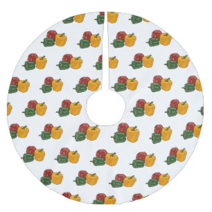 Capsicum cartoon illustration brushed polyester tree skirt