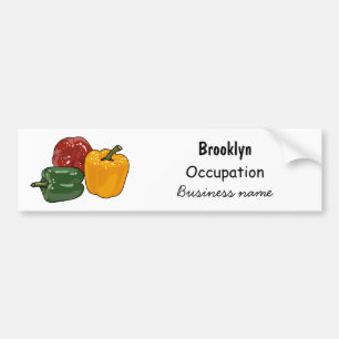 Capsicum cartoon illustration bumper sticker