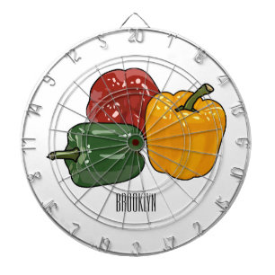 Capsicum cartoon illustration dartboard
