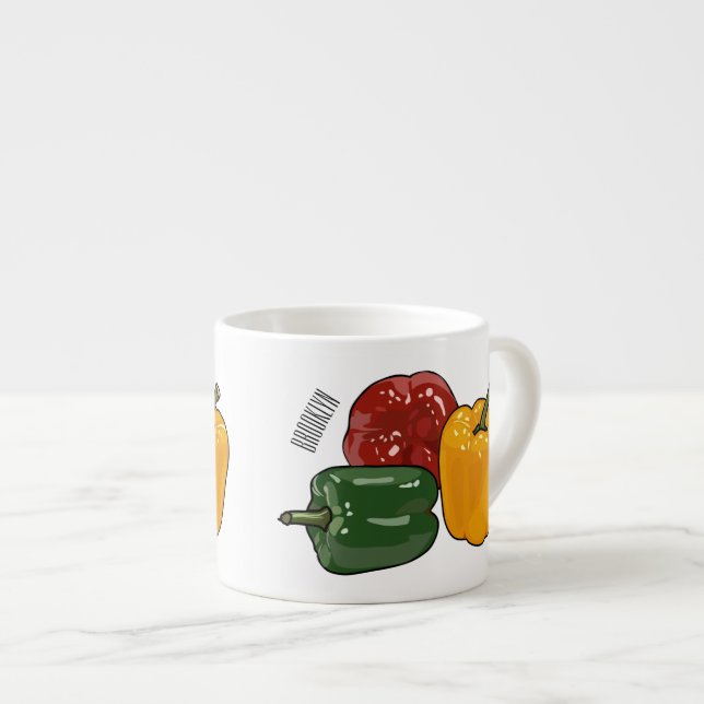 Capsicum cartoon illustration espresso cup (Front Right)