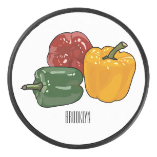 Capsicum cartoon illustration hockey puck