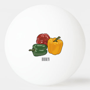 Capsicum cartoon illustration ping pong ball