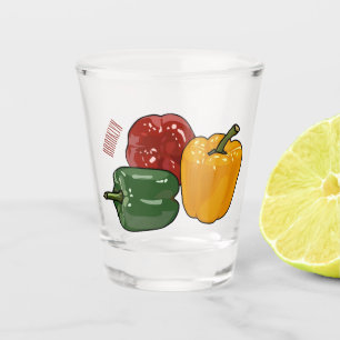 Capsicum cartoon illustration shot glass