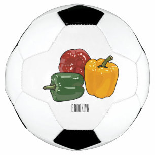 Capsicum cartoon illustration soccer ball